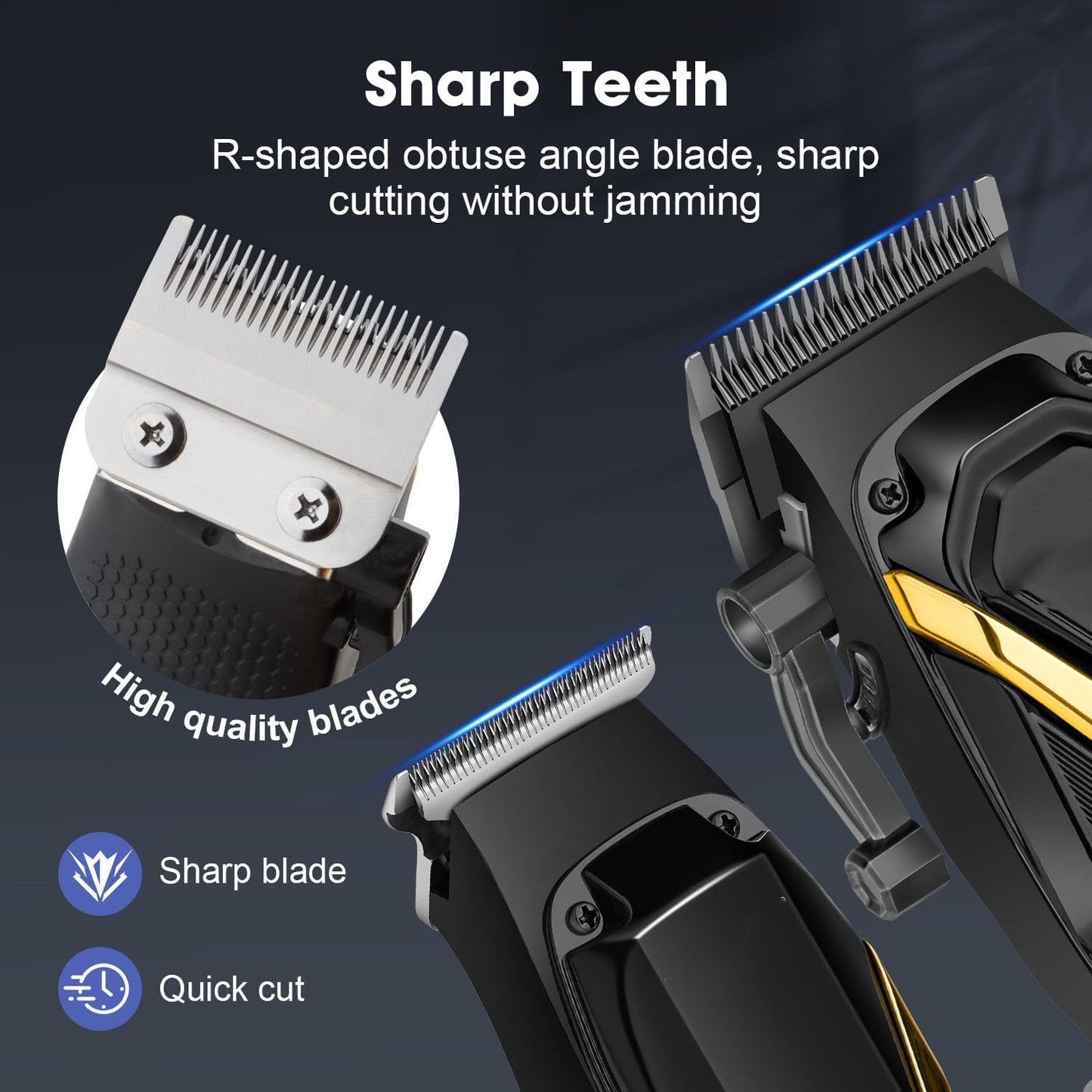 Professional Hair Clippers and Trimmer Set for Men - Cordless Haircut Kit with LED Display, 6500RPM Motor, Zero-GapMens Grooming Beard for Family Beauty and Personal Care QDKVTNDJZ