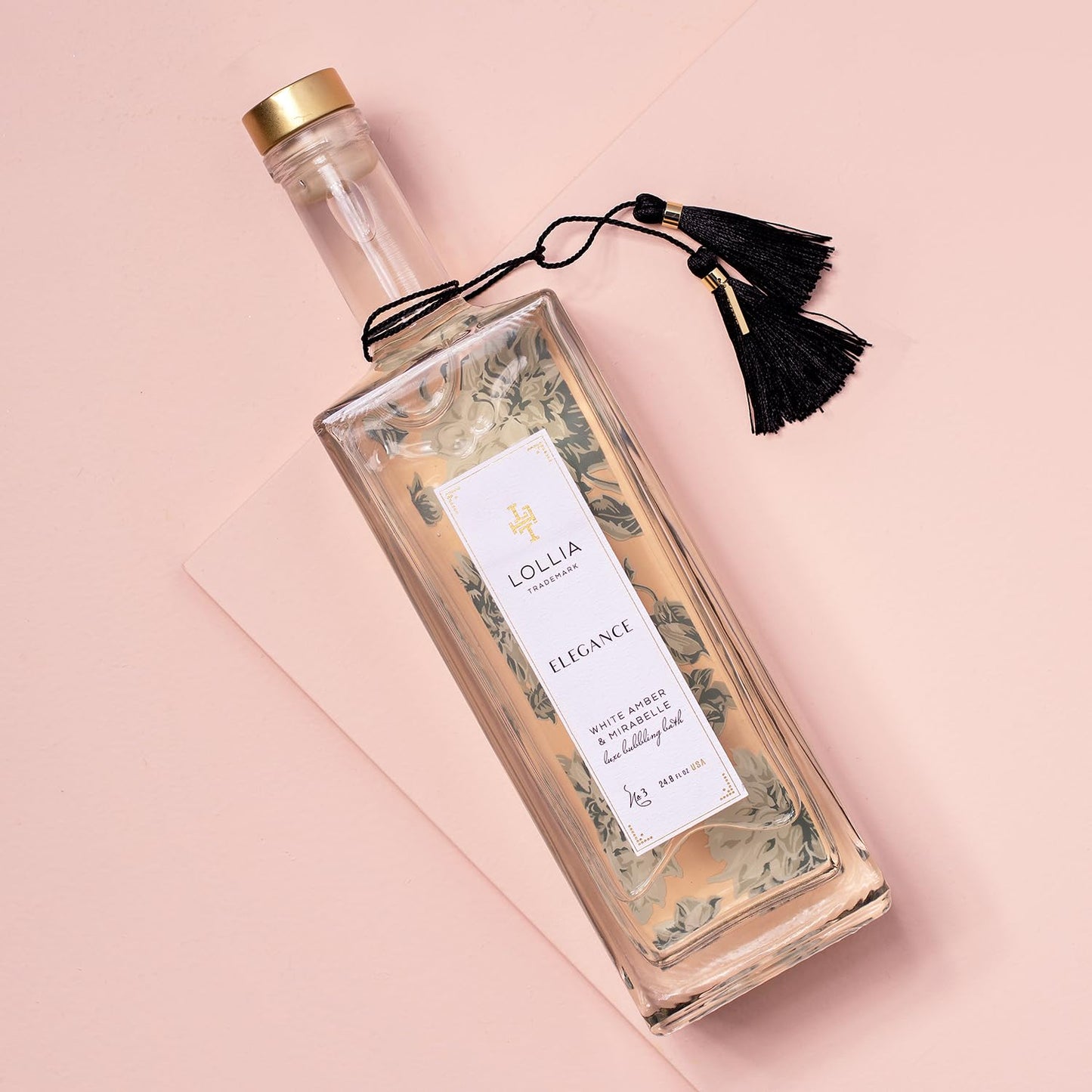LOLLIA Elegance Bubble Bath, 24.8 fl oz / 733 ml, White Amber & Mirabelle Scent, Relaxing & Hydrating Bubble Skin Care for Women, Luxury Beauty Body Beauty and Personal Care LOLLIA