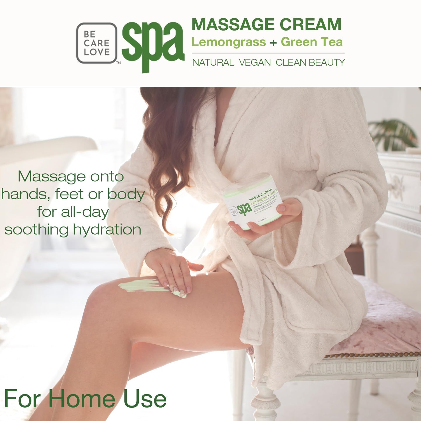 BCL SPA Massage Cream organic Lemongrass + Green Tea body lotion with shea butter, aloe vera, peppermint, argan and jojoba oils body cream to soothe Beauty & Personal Care BCL SPA