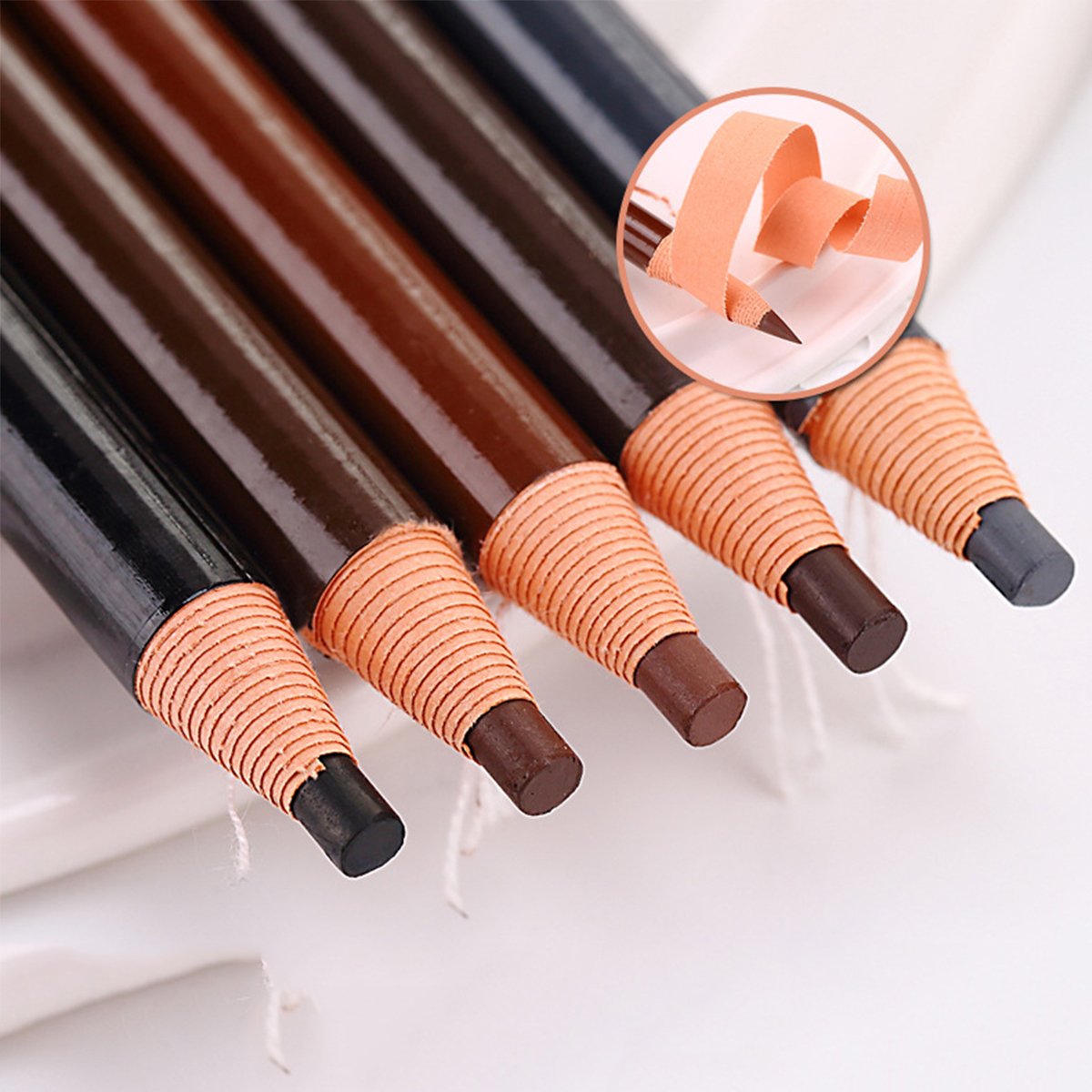 5 COLORS Set Eyebrow Pencil Drawing Eye Brow Pen Peel Off Makeup Cosmetic Beauty & Personal Care queenland