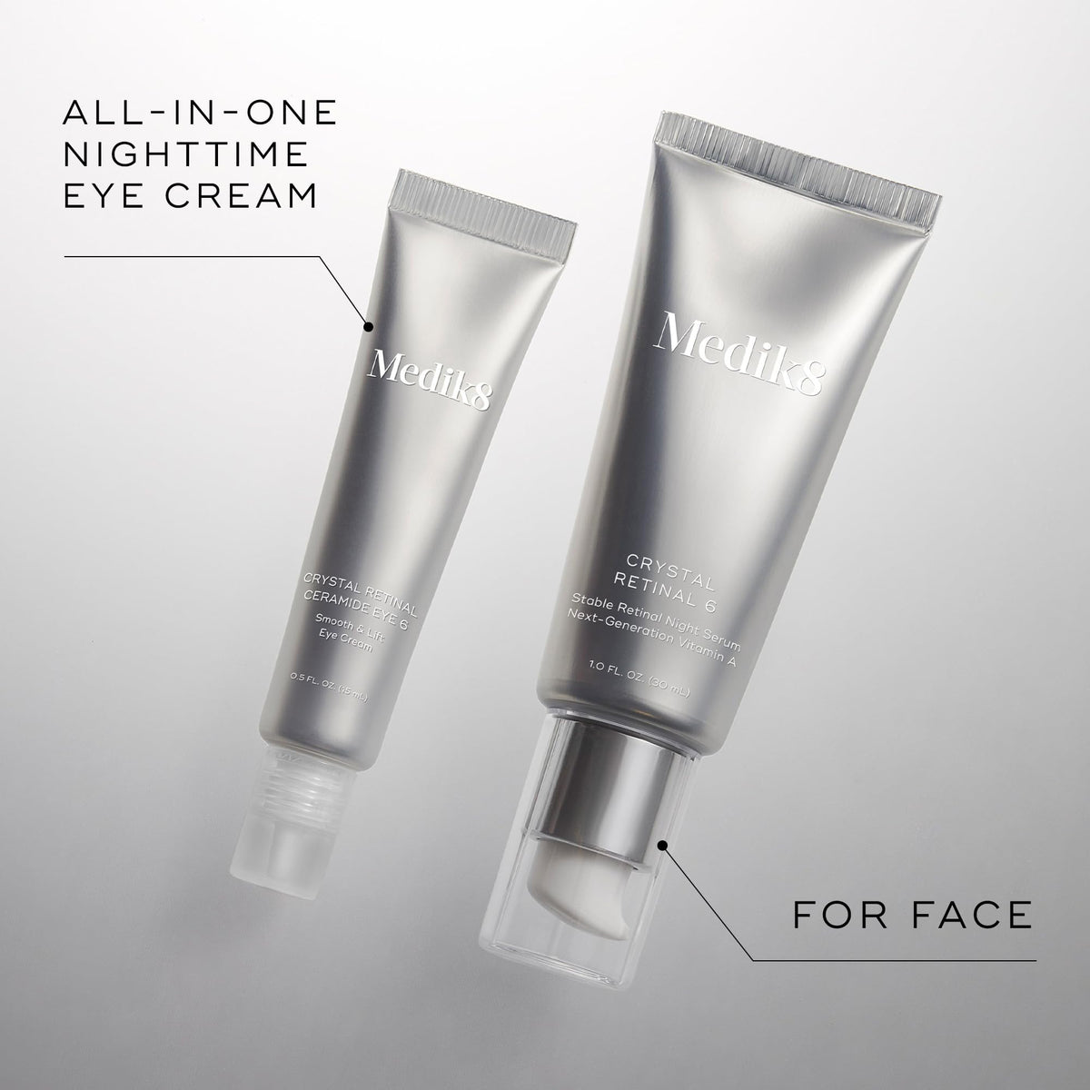 Medik8 Crystal Retinal Ceramide Eye 6 -Lifting Eye Cream with Vitamin A - Smoothing Under Eye Cream for Wrinkles and Sensitive Skin - 0.5 oz