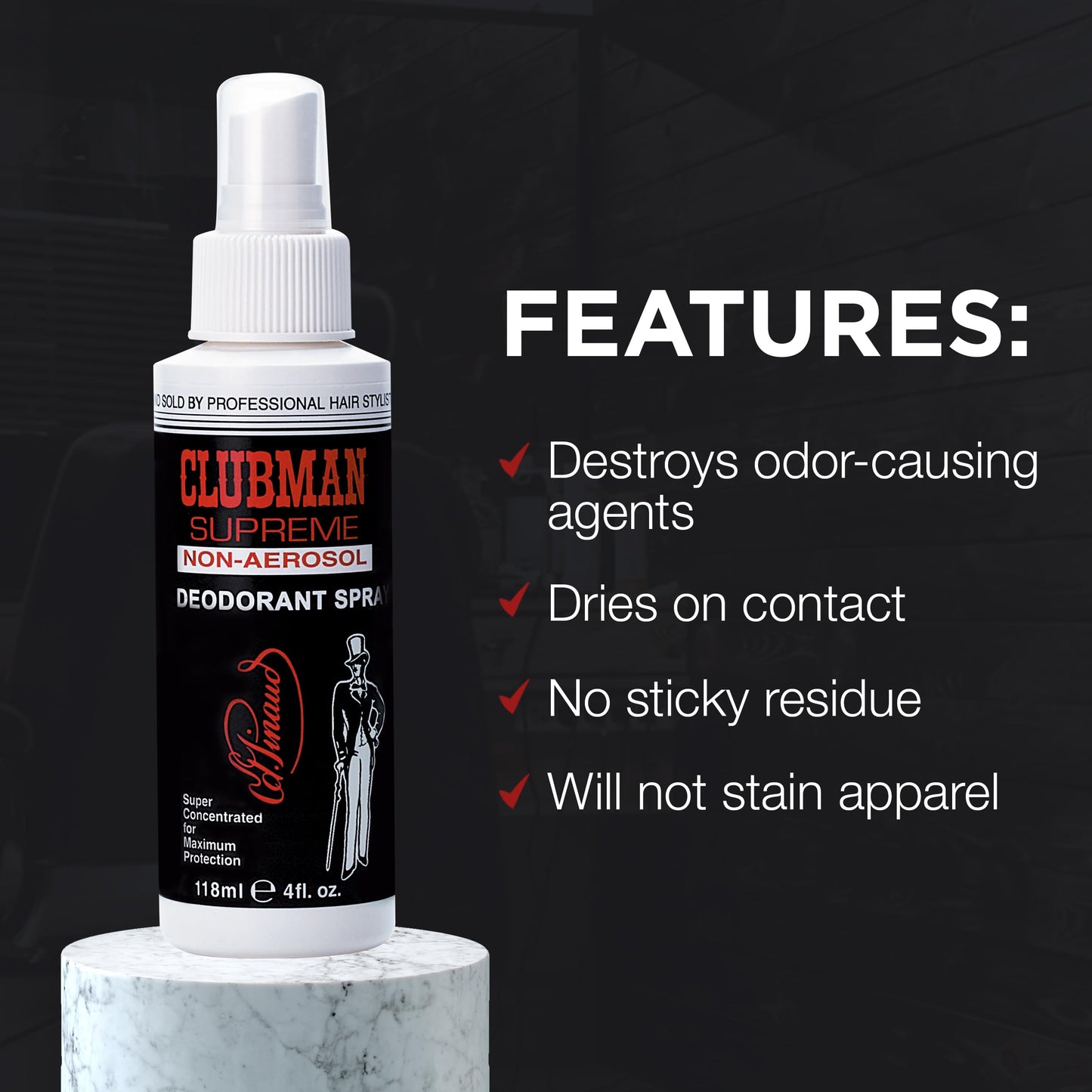 Clubman Supreme Non-Aerosol Whole Body Deodorant Spray, Classic, 4 fl oz Beauty and Personal Care Clubman