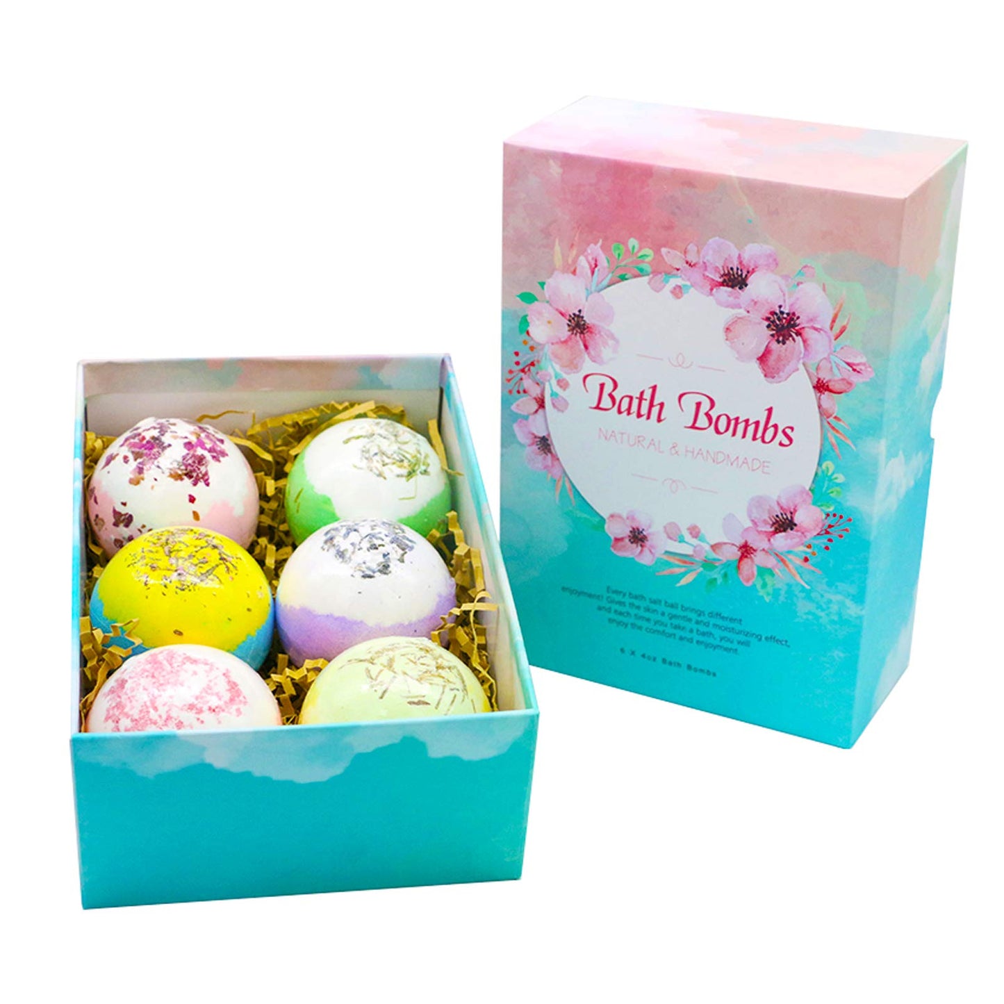 Bath Bombs, Bath Bomb Gift Set 6 x 4 OZ, Spa Bath for Christmas Valentines Birthday Gifts for Women, Kids, Wife, Moms (Tpye 01) Beauty and Personal Care JIAN YA NA
