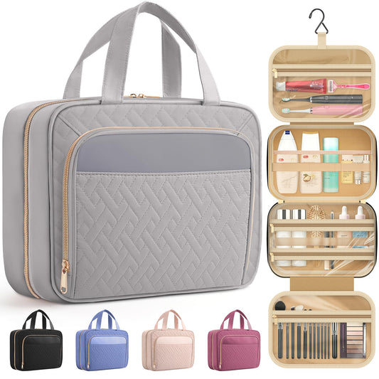 HOTOR Hanging Travel Toiletry Bag Women Men, Grey, Medium Beauty and Personal Care HOTOR Default Title