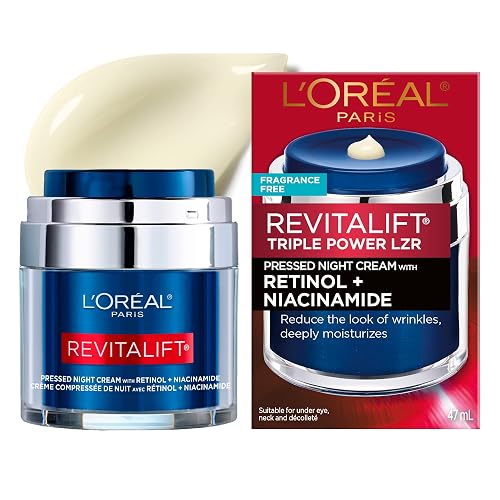 L'Oreal Paris Revitalift Pressed Night Cream with Retinol, Niacinamide, Visibly Reduce Wrinkles, Hydrate for Face, Under Eye, Neck, Chest Beauty & Personal Care L'Oreal Paris