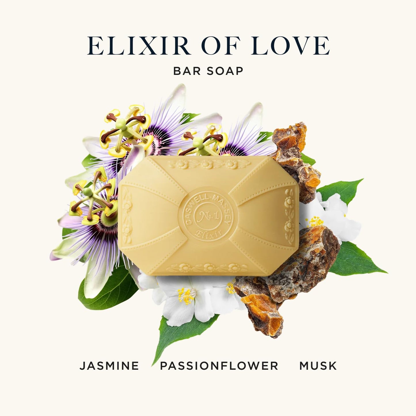 Caswell-Massey Natural Bar Soap Gift Set - Elixir of Love Scent - Romantic Triple-Milled Moisturizing Body Soap Bars for Women, Plant-Based Formula Beauty & Personal Care Caswell-Massey