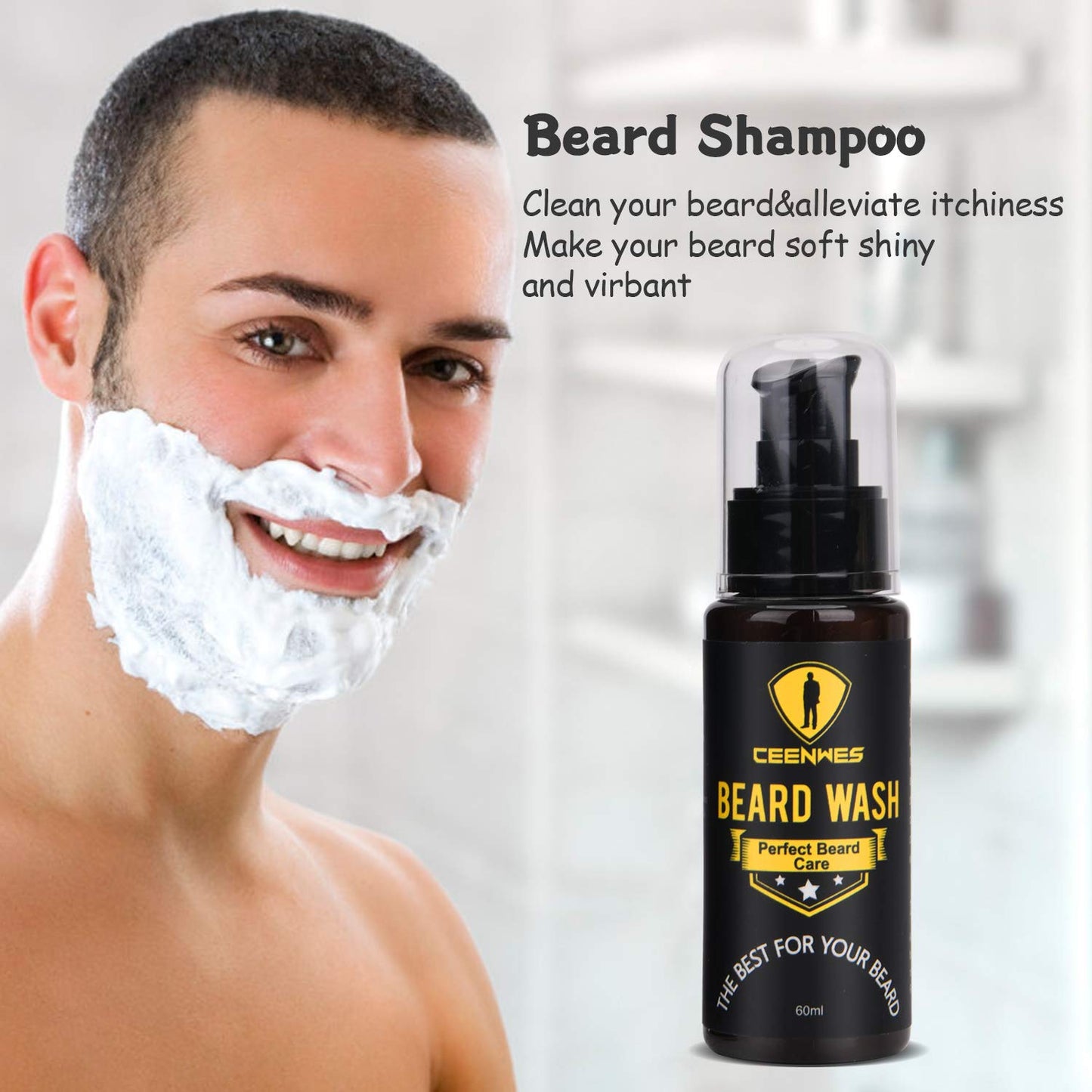 Ceenwes Upgraded Beard Grooming Kit - Conditioner, Oil, Brush, Comb, Balm, Scissors, Storage Bag for Beard and Mustache Trimming, Perfect Men's Gift Beauty & Personal Care Ceenwes