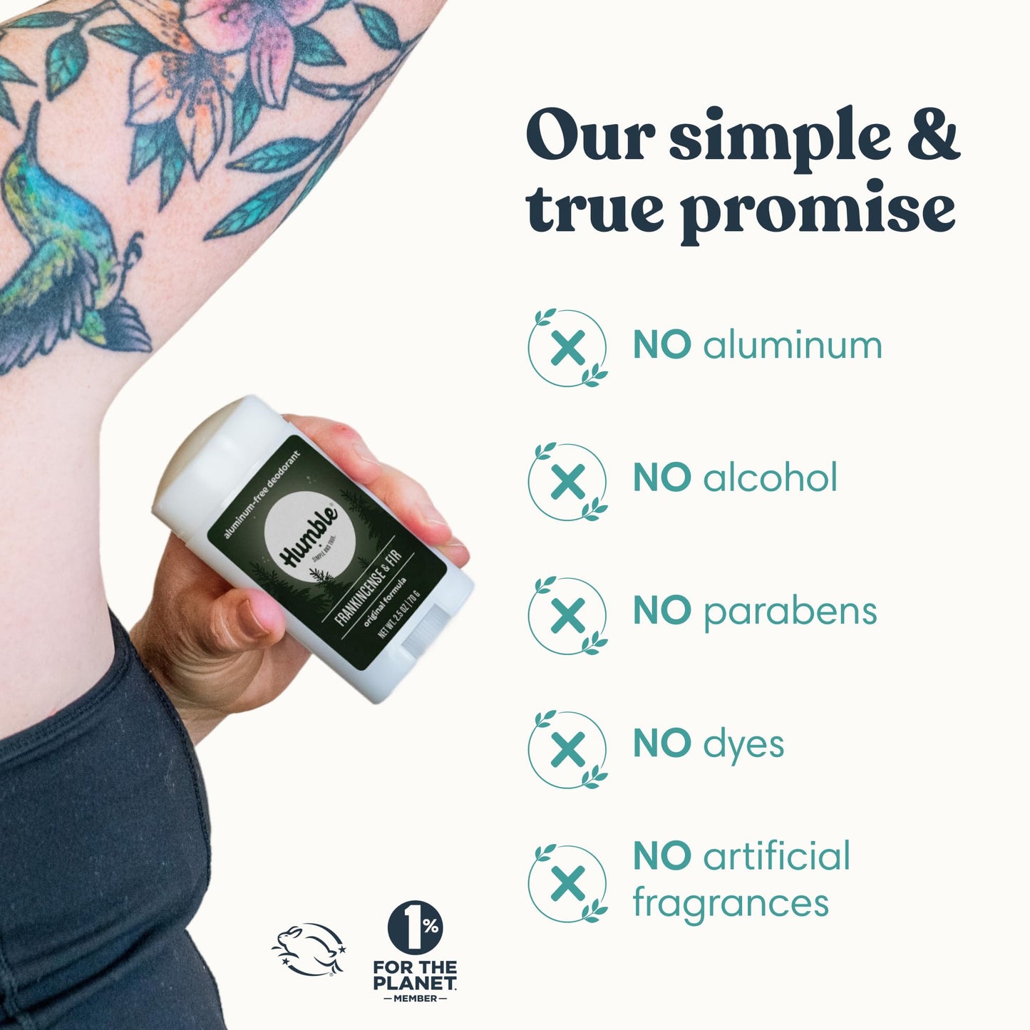 Humble Aluminum-Free Deodorant for Women & Men, Frankincense & Fir - Clean & Fresh Natural Deodorant Stick with Essential Oils for Long-Lasting Odor Beauty and Personal Care HUMBLE SIMPLE AND TRUE.