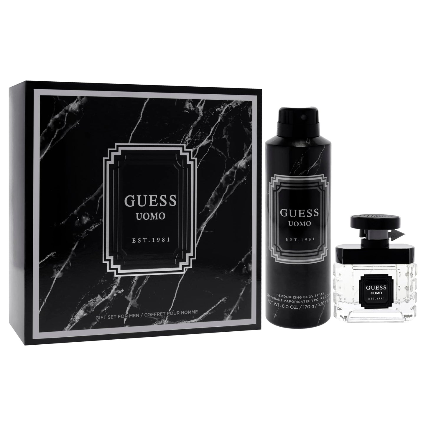 Guess Uomo by Guess for Men - 2 Pc Gift Set 1.7oz EDT Spray, 6oz Deodorizing Body Spray Beauty & Personal Care GUESS