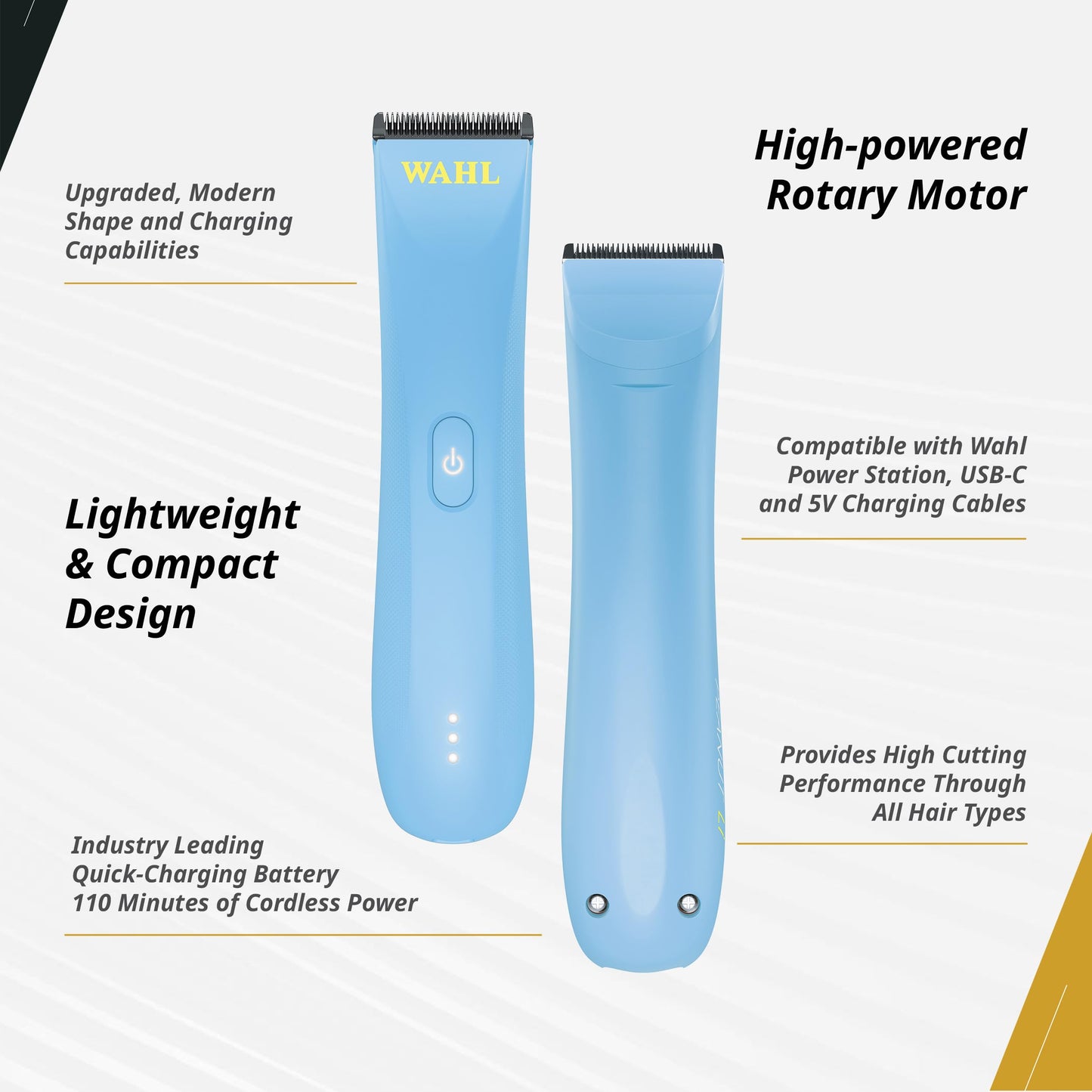 Wahl Professional Peanut Li Cordless Trimmer, Lightweight & Compact, High-Powered Rotary Motor, USB-C Quick Charge, Blue Beauty and Personal Care Wahl Professional