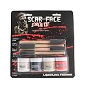 Scar-face Zombie Kit- Four 1 Ounce Bottles, White, Black, Tan, and Red, Four Brushes, Professional Quality, For Face and Body, Halloween, Stage Beauty & Personal Care Liquid Latex Fashions