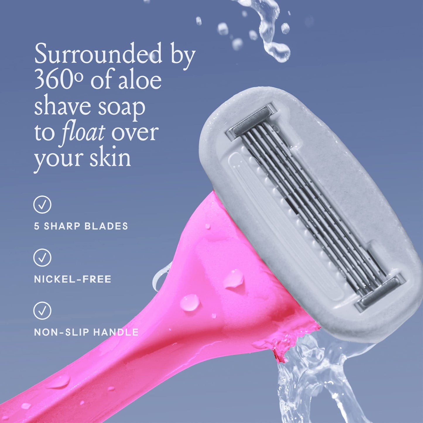 Billie Razors for Women Shave Kit - Women’s Razor + 4 x 5-Blade Razor Refills + Magnetic Holder - DreamPop Beauty and Personal Care Billie