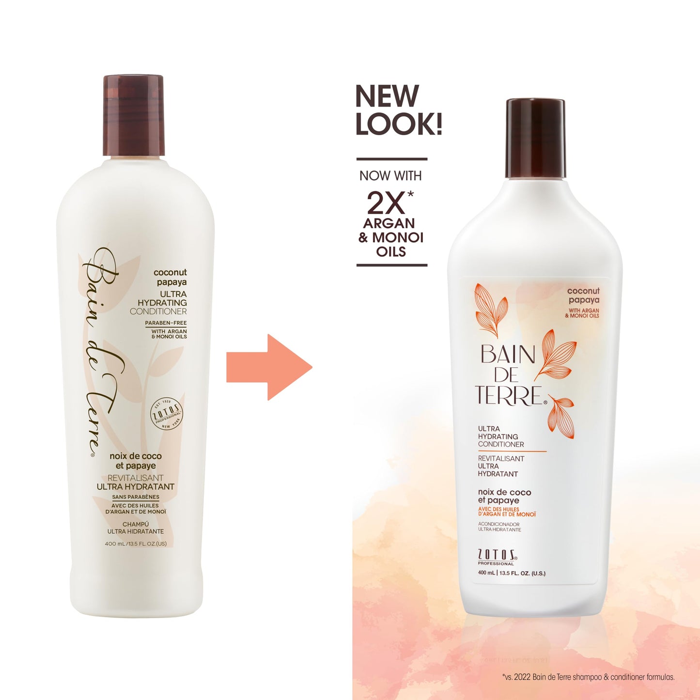 Bain de Terre Coconut Papaya Ultra Hydrating Conditioner, Moisture Quench for Dry, Damaged Hair, with Argan & Monoi Oils, Paraben-Free, Color-Safe Beauty & Personal Care Bain de Terre