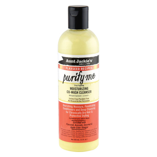 Aunt Jackie's Flaxseed Recipes Purify Me Frizz-Fighting Moisturizing Co-Wash Hair Cleanser for Chronically Dry Hair and Protective Styling, 12 Fl Oz Beauty & Personal Care Aunt Jackie's