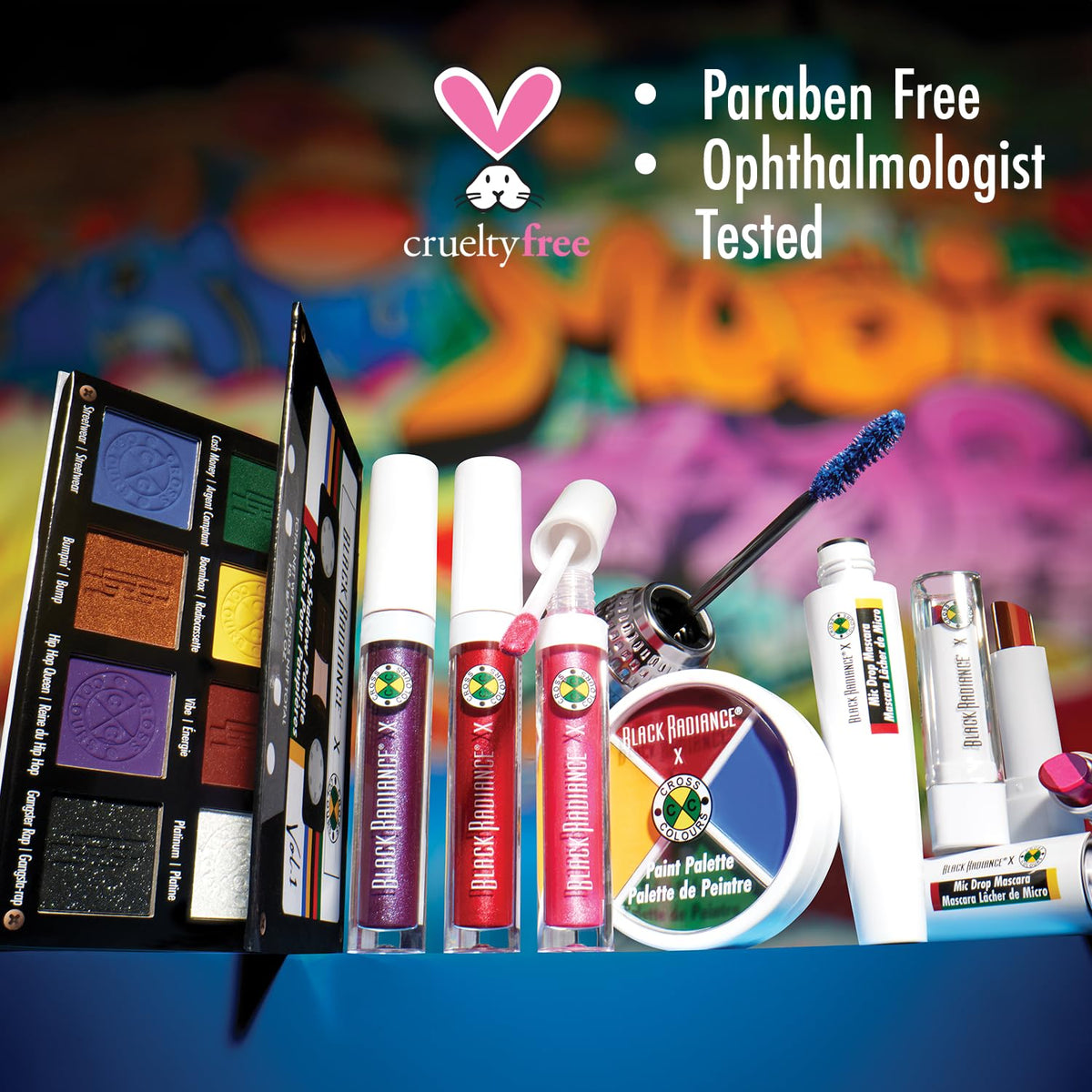 Black Radiance Cross Colours Mic Drop Mascara, Pigment-Rich Smudge-Resistant Formula, Intense Lash Volume, Built-In Flexible Brush, Paraben-Free &
