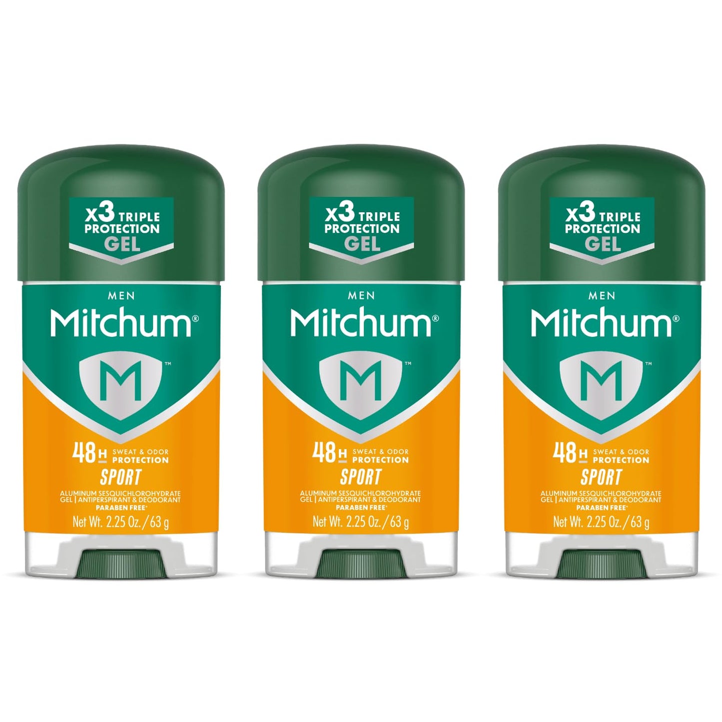 Mitchum Men Power Gel Antiperspirant Deodorant Sport, 2.25 oz Each - 48HR Odor & Wetness Protection, Clear Gel, Triple Odor Defense, Long Lasting Beauty and Personal Care Mitchum