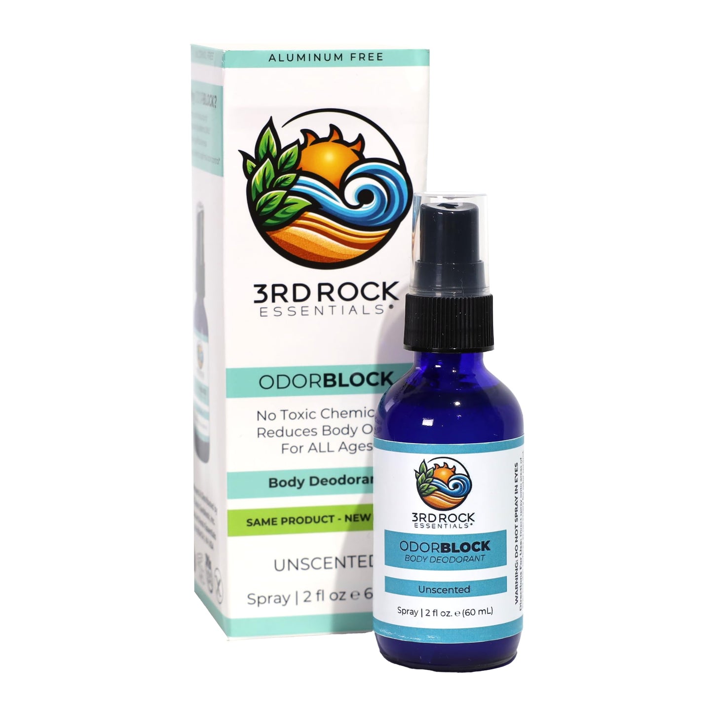 3rd Rock Essentials - ODORBlock Unscented Body Deodorant - Non Toxic Aluminum Free Invisible Deodorant Spray - All Natural Personal Care (2.0 oz Beauty and Personal Care 3rd Rock Essentials