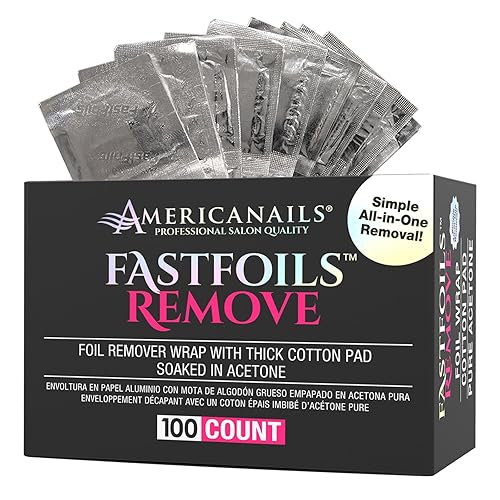 Americanails FastFoils 100 ct, One Step Gel Polish Foil Remover Wraps, All-In-One Foil Remover With Thick Cotton Pad & Pure Acetone, Remove Nail Beauty & Personal Care AMERICANAILS .COM