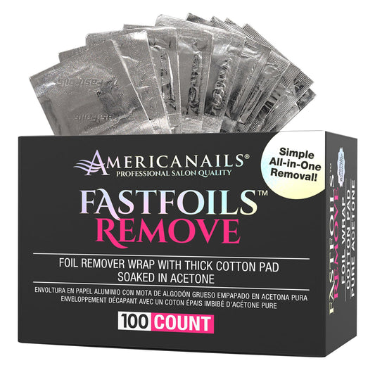 Americanails FastFoils 100 ct, One Step Gel Polish Foil Remover Wraps, All-In-One Foil Remover With Thick Cotton Pad & Pure Acetone, Remove Nail Beauty & Personal Care AMERICANAILS .COM