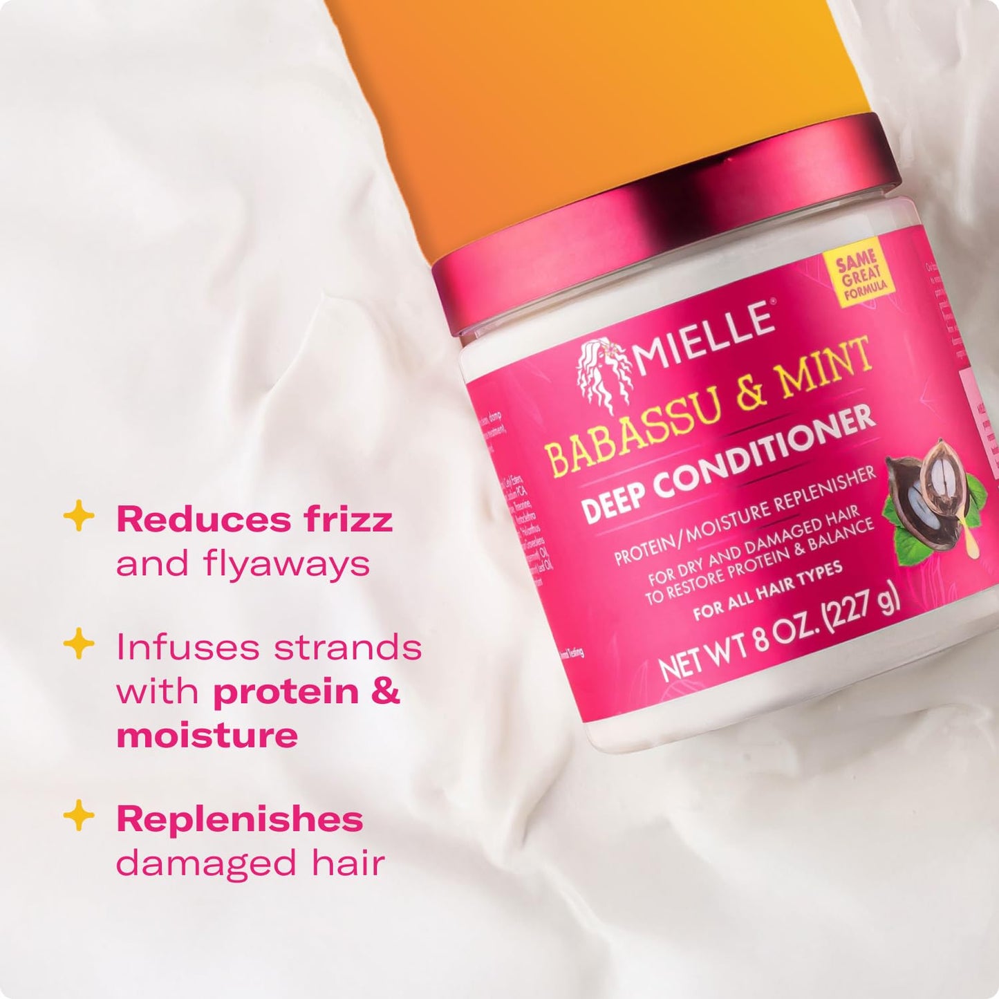 Mielle Organics Babassu & Mint Deep Conditioner with Protein, Moisturizing & Conditioning Deep Treatment, Hydrating Repair for Dry, Damaged, & Frizzy Beauty & Personal Care Mielle Organics