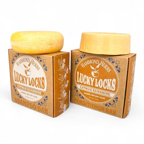 Lucky Locks | Pick Your Scent | Natural Shampoo & Conditioner Bar Set | Zero Waste Hair Care | Sulfate Free (Nettle Mint Meadow) Beauty & Personal Care Hammond Herbs