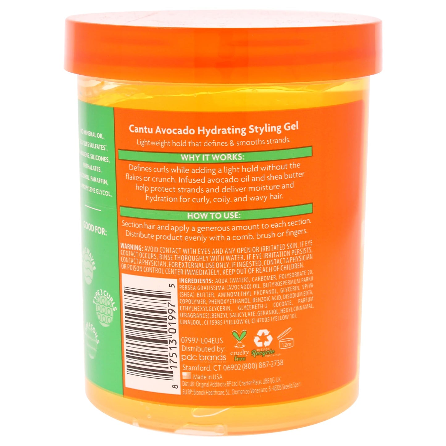 Cantu Avocado Hydrating Styling Gel 18.5 Ounce Jar (Pack of 3) Beauty & Personal Care Cantu