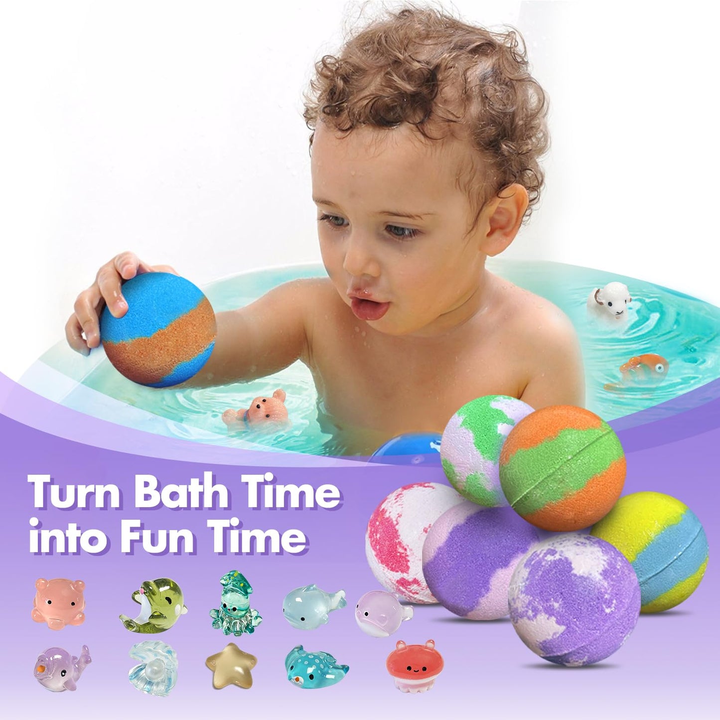 Bath Bombs for Kids with Surprise Inside, 32 Pack Kids Bath Bombs with Land & Sea Animal Toys, Bubble Bath Fizzy Ball for Girls Boys with Bath Toys Beauty and Personal Care Lisotera