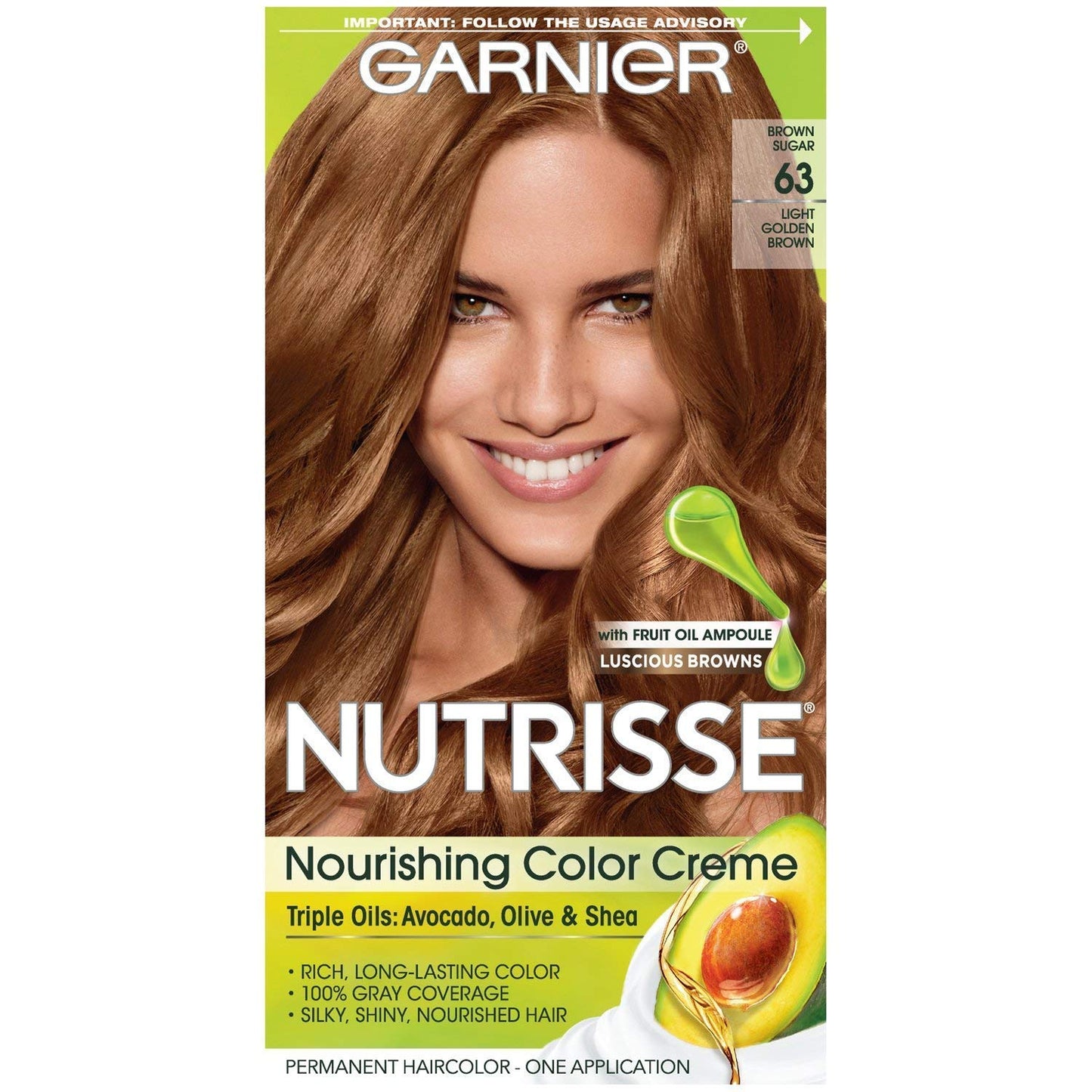 Garnier Nutrisse Nourishing Color Creme [63] Light Golden Brown 1 ea (Pack of 11) Beauty & Personal Care Garnier