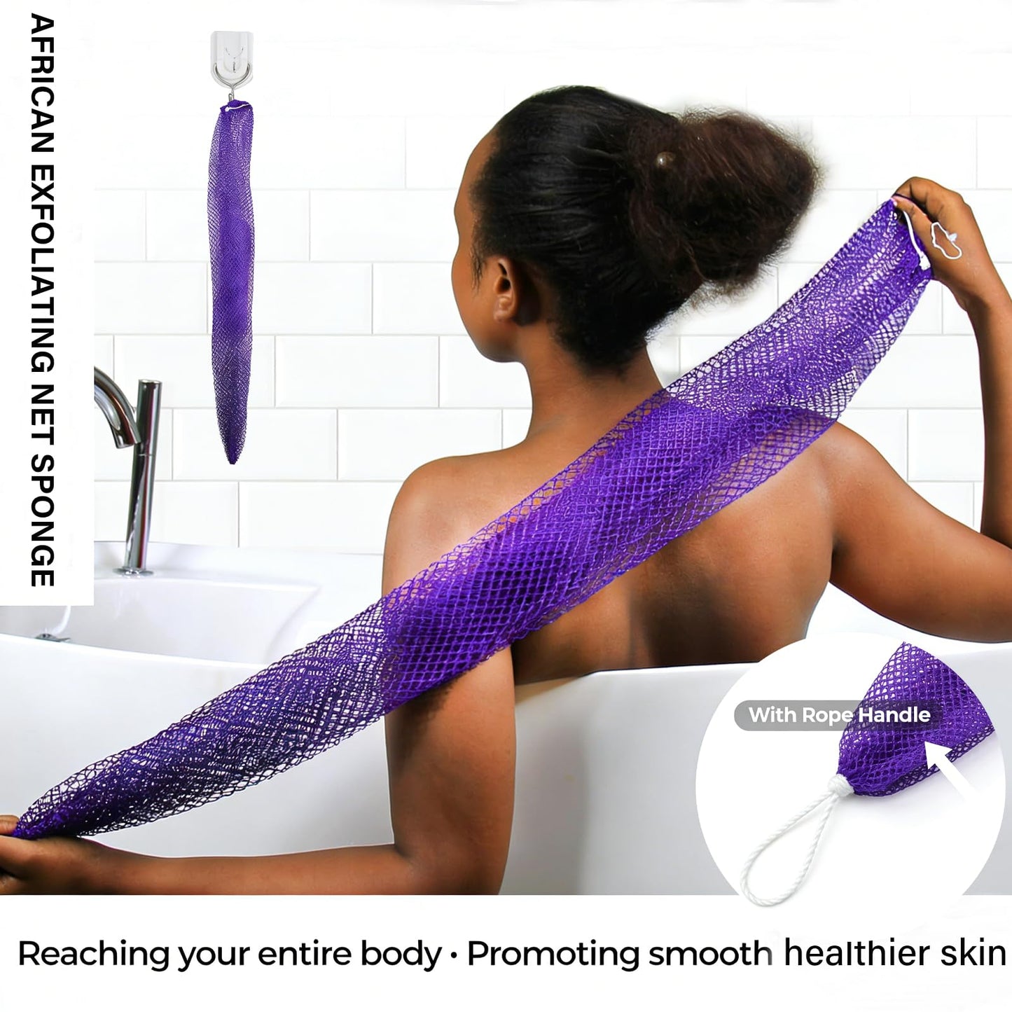 Ember and Root African Exfoliating Body Net Sponge, Ember and Root African Net Sponge, Exfoliating Towel, Exfoliating Washcloth Face & Body Scrub Beauty and Personal Care ember and root