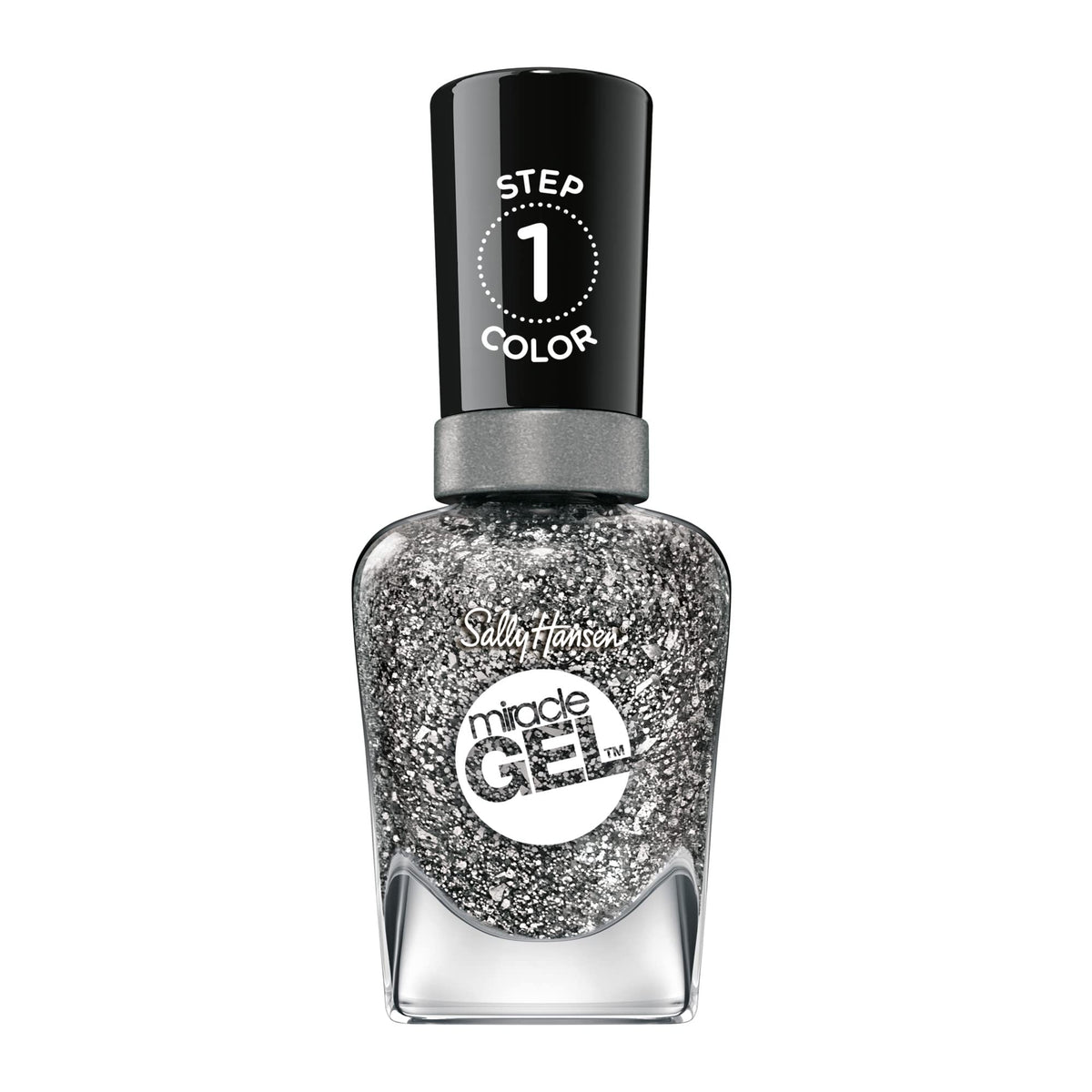 Sally Hansen Miracle Gel™, Deep Sea Diamond, Long Lasting, Gel-Like Formula, No UV Lamp Needed, Silver Glitter Nail Polish Beauty & Personal Care Sally Hansen