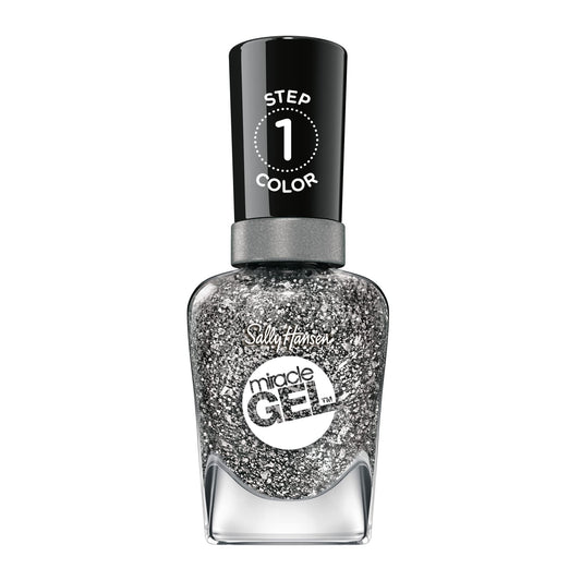 Sally Hansen Miracle Gel™, Deep Sea Diamond, Long Lasting, Gel-Like Formula, No UV Lamp Needed, Silver Glitter Nail Polish Beauty & Personal Care Sally Hansen