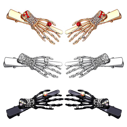Halloween Hair Clips for Women Cute Candy Duckbill Hairpins Gothic Skeleton Hand Clips Halloween Hair Accessory for Costume Party Holiday Gift (Style Beauty & Personal Care CEALXHENY