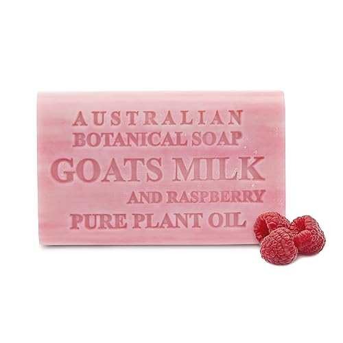 Australian Botanical Soap Goats Milk with Raspberry 6.6 oz Triple Milled Luxury Soap Bar Enriched with Shea Butter, Pack of 1 Beauty & Personal Care Australian Botanical Soap