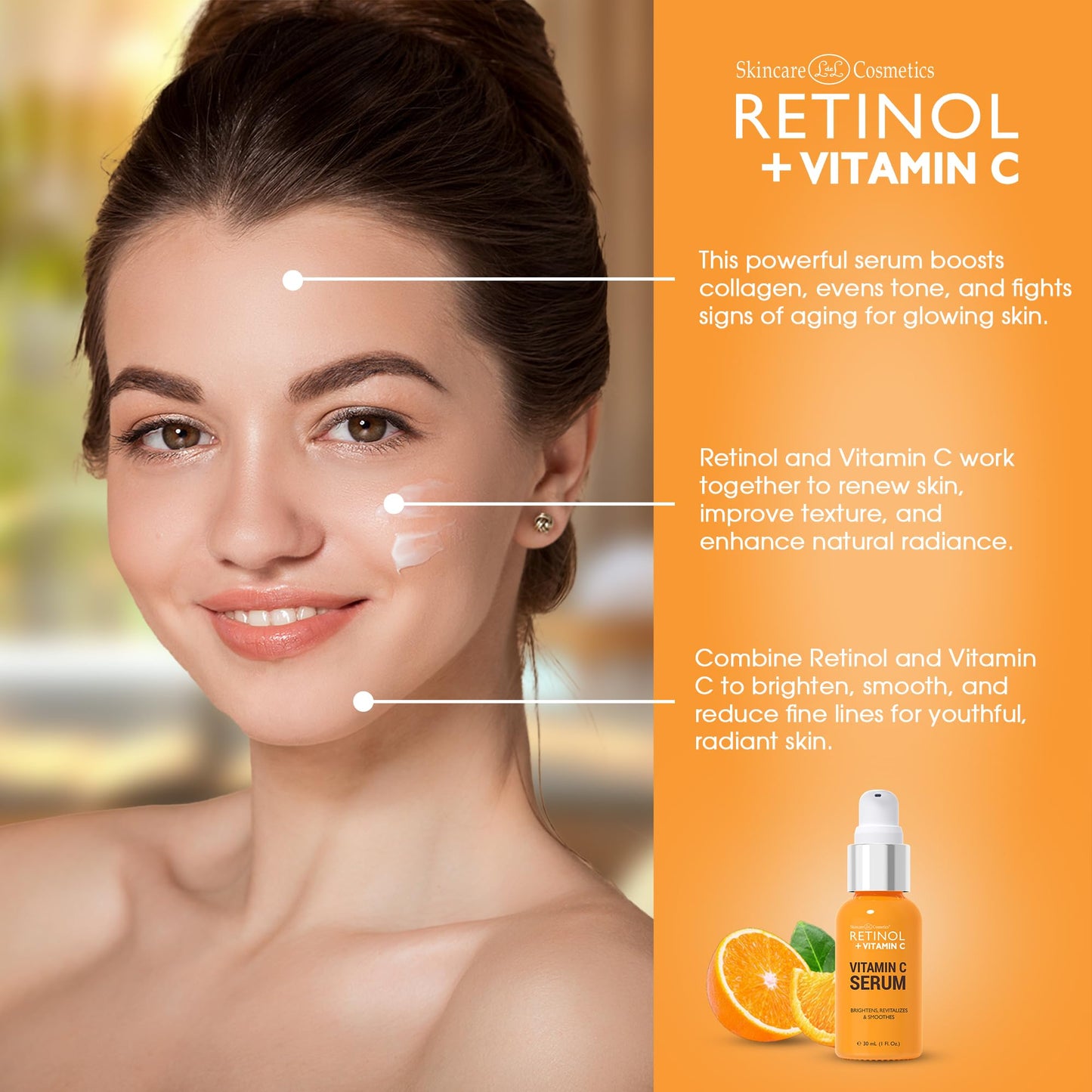 LIVAURA Retinol + Vitamin C Face Serum - Anti Aging Facial Serum, Evens Skin Tone, Diminishes Fine Lines and Wrinkles, Sun Damage & Dark Spots Beauty & Personal Care Retinol
