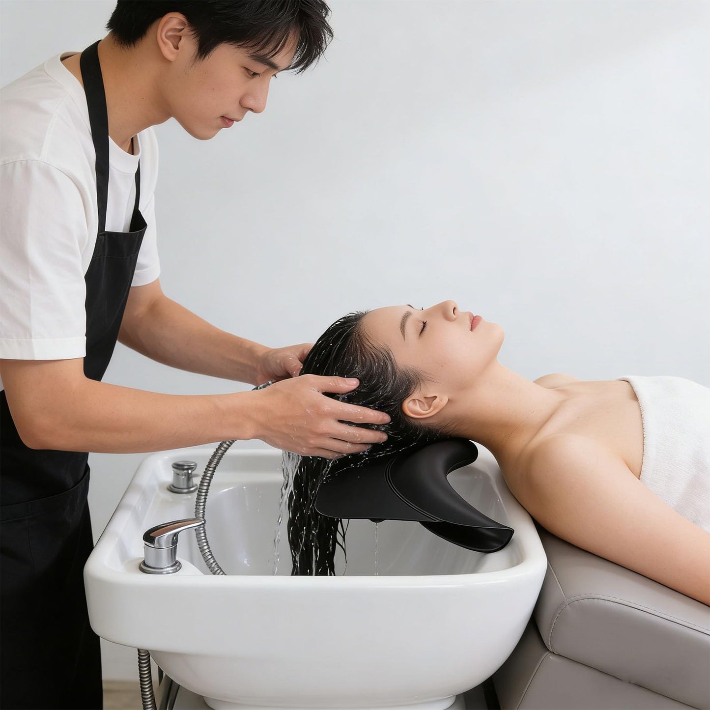 Brrnoo Salon Neck Rest Cushion with Suction Cup, Non Slip Soft Silicon Shampoo Bowl Neck Rest, Portable Hair Salon Shampoo Sink Gel Pad, Hair Washing Beauty and Personal Care Brrnoo