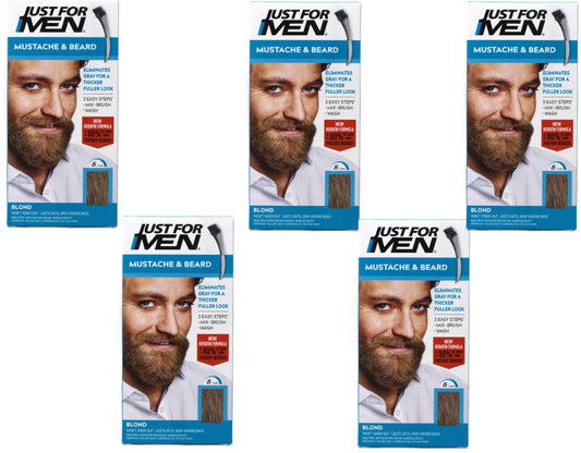 JUST FOR MEN Mustache & Beard Brush-In Color Gel, Blond M-10/15 1 Each (Pack of 5) Beauty & Personal Care Just for Men