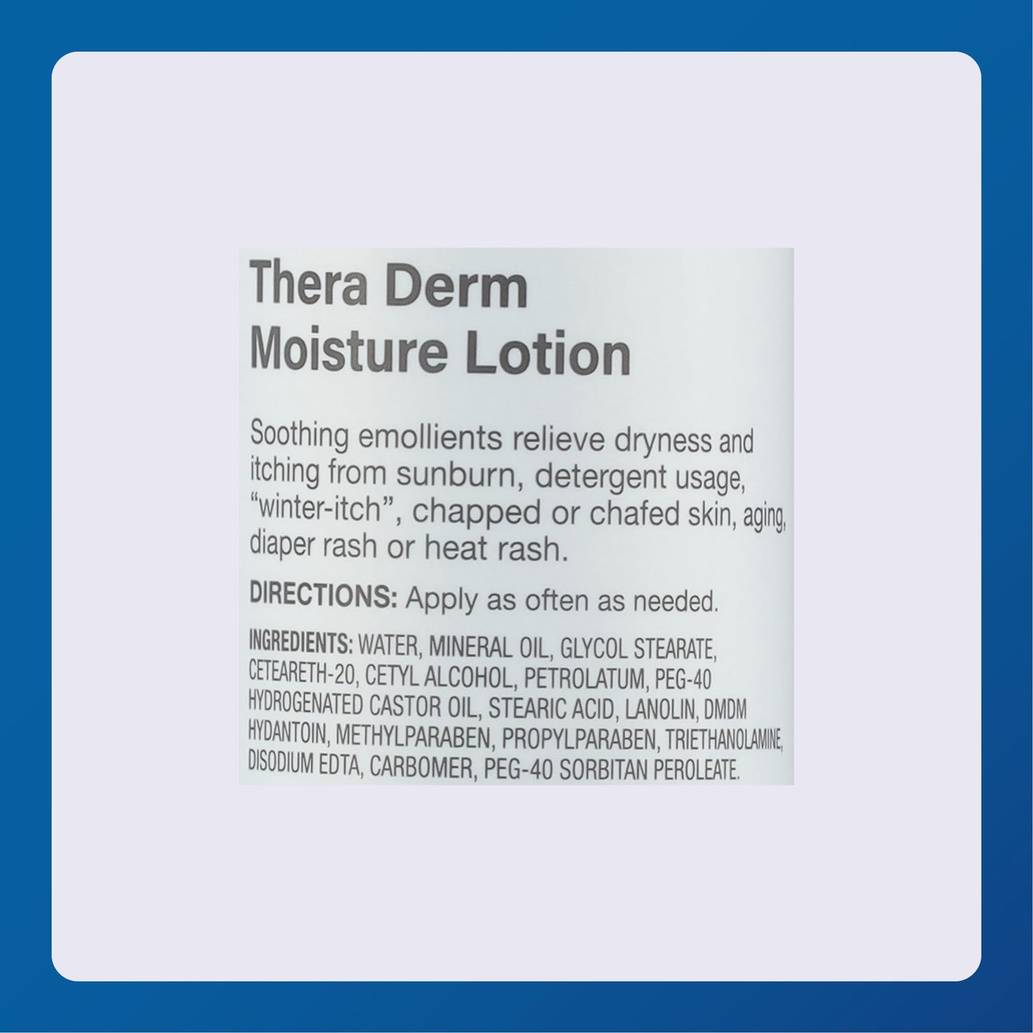 MAJOR Thera Derm Moisture Lotion - Helps Offer Dry Skin Relief on Face, Body, and Hands - 8 Fl Oz (3 Pack) Beauty & Personal Care MAJOR