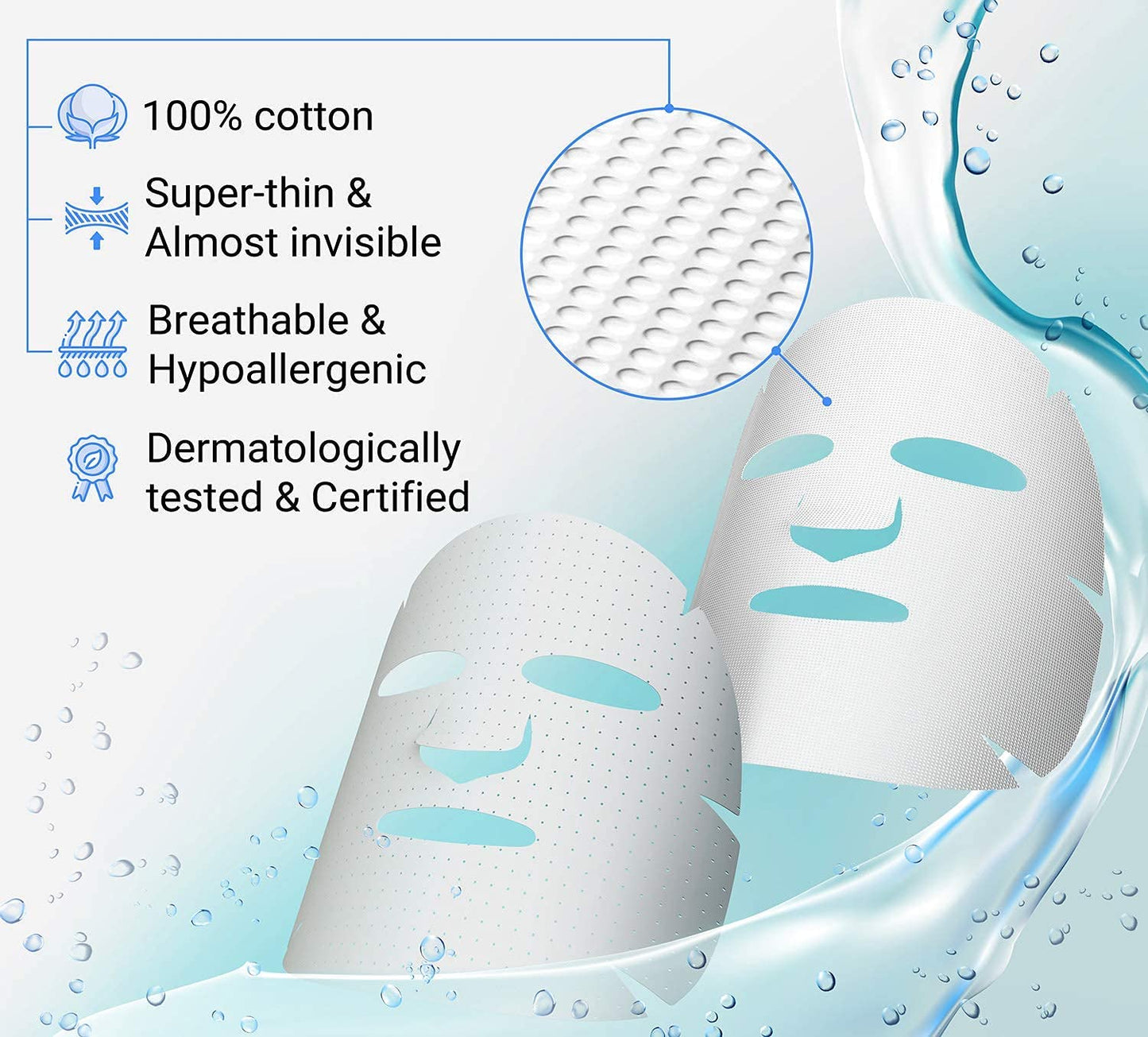 Calés Anti-Aging and Moisturizing Face Mask Set - Hydrating Face Masks for Women - 100% Cotton Face Mask Sheets for Skin Brightening and Nourishing Beauty & Personal Care Ana Calés