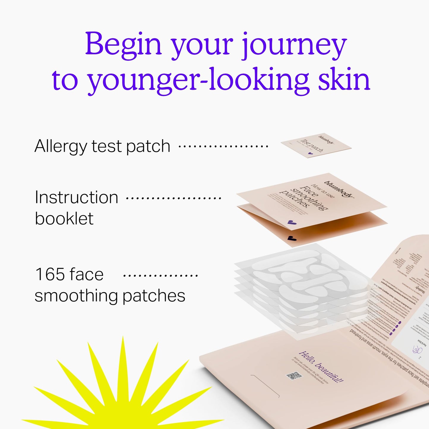 BLUMBODY Face, Forehead Wrinkle Patches - Anti Wrinkle Facial Patches to Smooth Eye, Mouth, Forehead Wrinkles - Non-Silicone Face Tape for Fine Beauty & Personal Care BLUMBODY