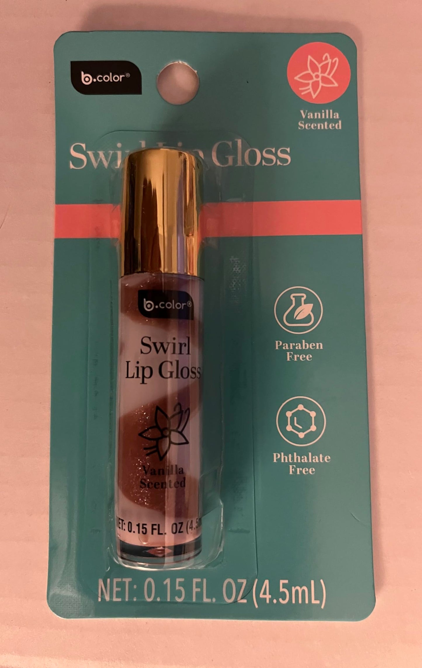 B.color Swirl Lip Gloss, Vanilla Scented, Paraben Free, Phthalate Free, 0.15 FL OZ Beauty & Personal Care b-color