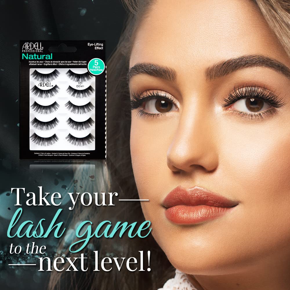 Ardell Natural False Eyelashes 101 Demi Black - Soft & Lightweight, Eye-Lifting Effect, Reusable Strip Lashes for Everyday Wear, 6 Pairs Beauty & Personal Care Ardell