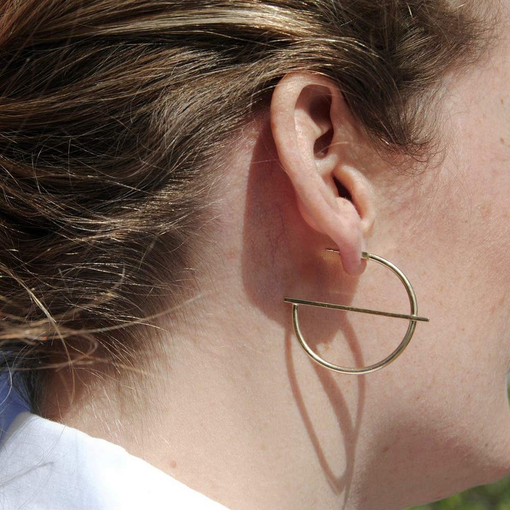 DoubleNine Hoop Earrings Boho Circle Gold Geometric Earrings Stud Wedding Bridal Jewelry for Women Girls (gold) Beauty & Personal Care Doubnine