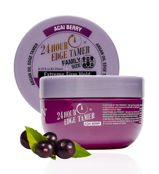 24 Hour Argan Oil Edge Tamer Refresh (8.25oz/ 250ml, Acai Berry) | Extreme Firm Hold, Smooths & Tames Frizz | No Flaking or Drying | High Shine, Long Beauty & Personal Care EBIN NEW YORK