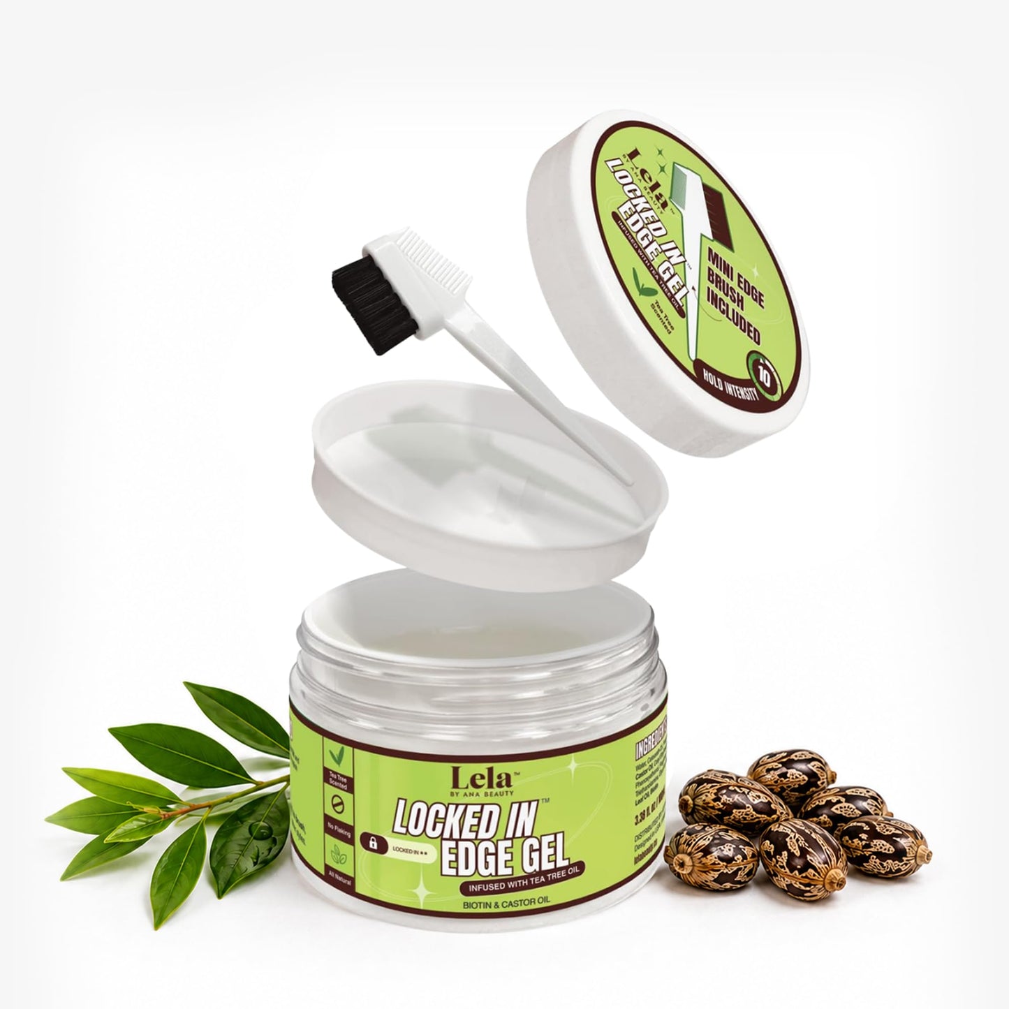 Lela Beauty Locked In™ Edge Gel with Tea Tree, Biotin & Castor Oil - Travel Friendly Styling with Mini Edge Brush - Long Lasting & Non-Flaking Beauty & Personal Care LELA by Ana Beauty