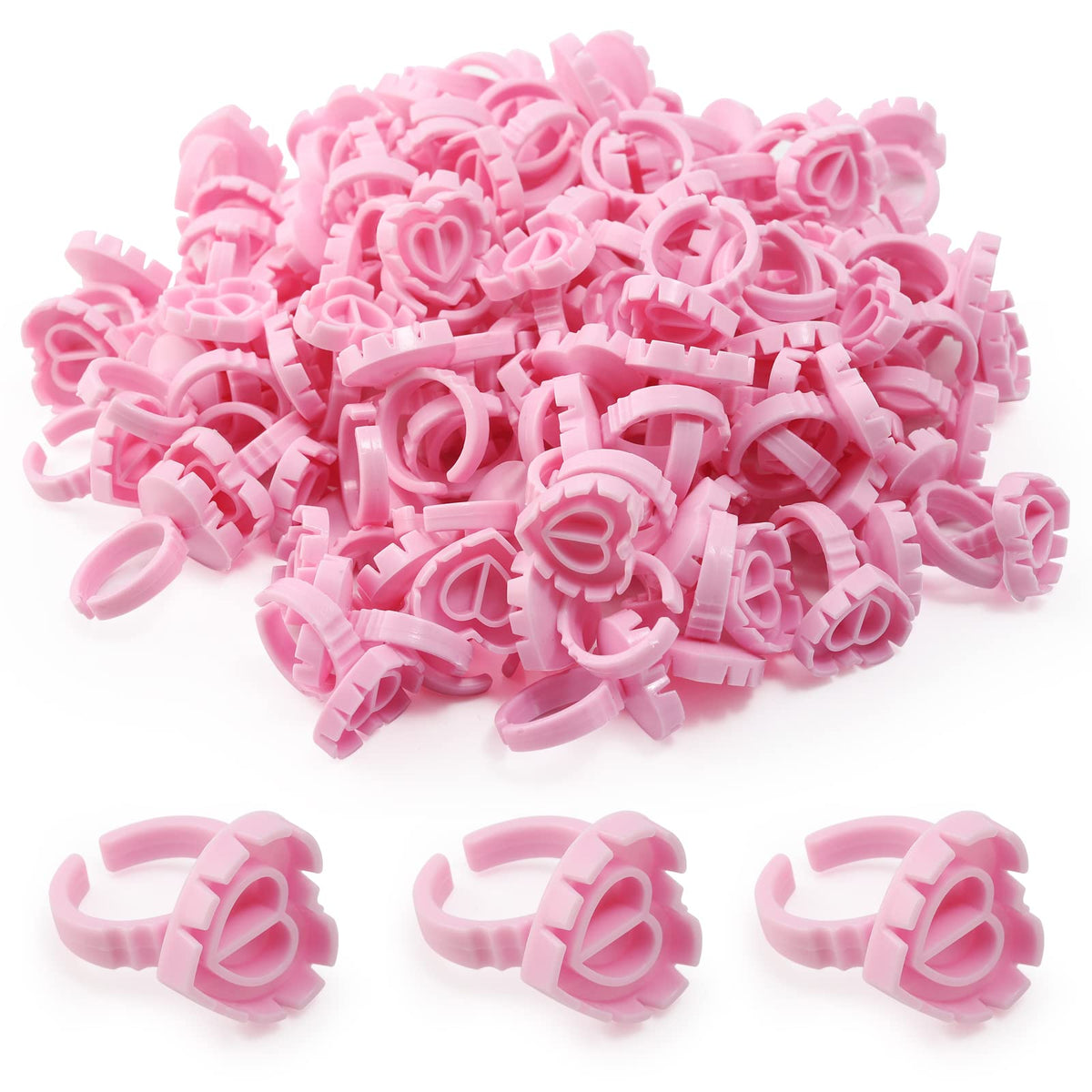 Glue Rings - Autdor 500Pcs Glue Rings for Eyelash Extensions Pink Lash Glue Rings Pigment Ring Cups Lash Glue Holder for Lash Extension Supplies Beauty & Personal Care Autdor