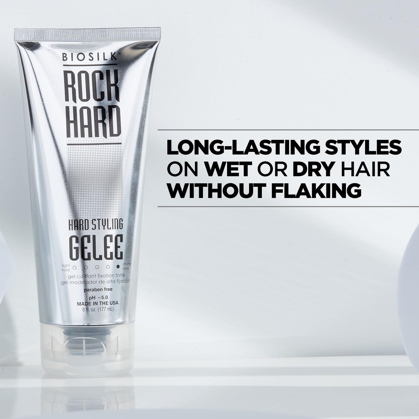 BioSilk Rock Hard Gel, Firm-Hold Hair Gel for Long-Lasting Styles, Shapes, Defines & Adds Shine, Sulfate-Free, Paraben-Free, Cruelty-Free, 6 Oz Beauty & Personal Care BioSilk