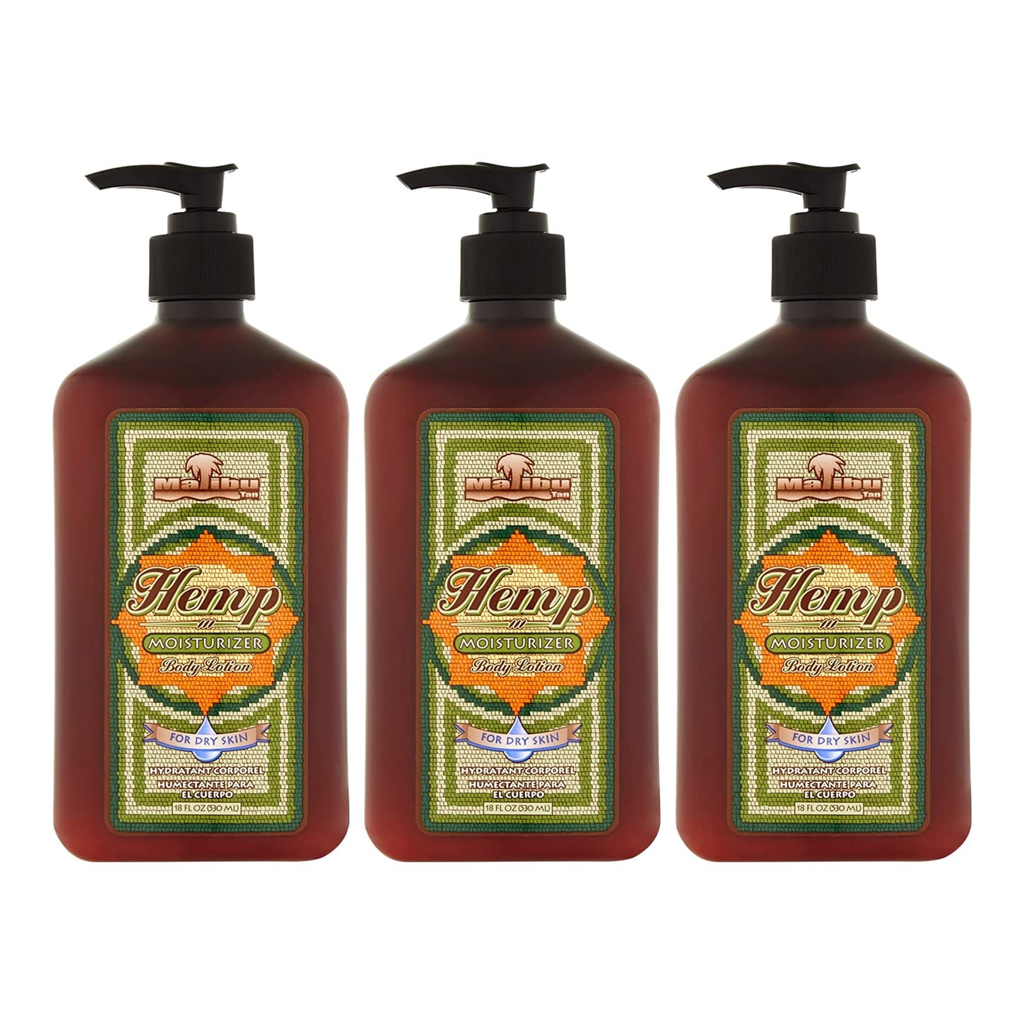 Malibu Tan For Dry Skin Hemp Body Lotion, 18 fl oz (3 Pack) Beauty & Personal Care Malibu Tan