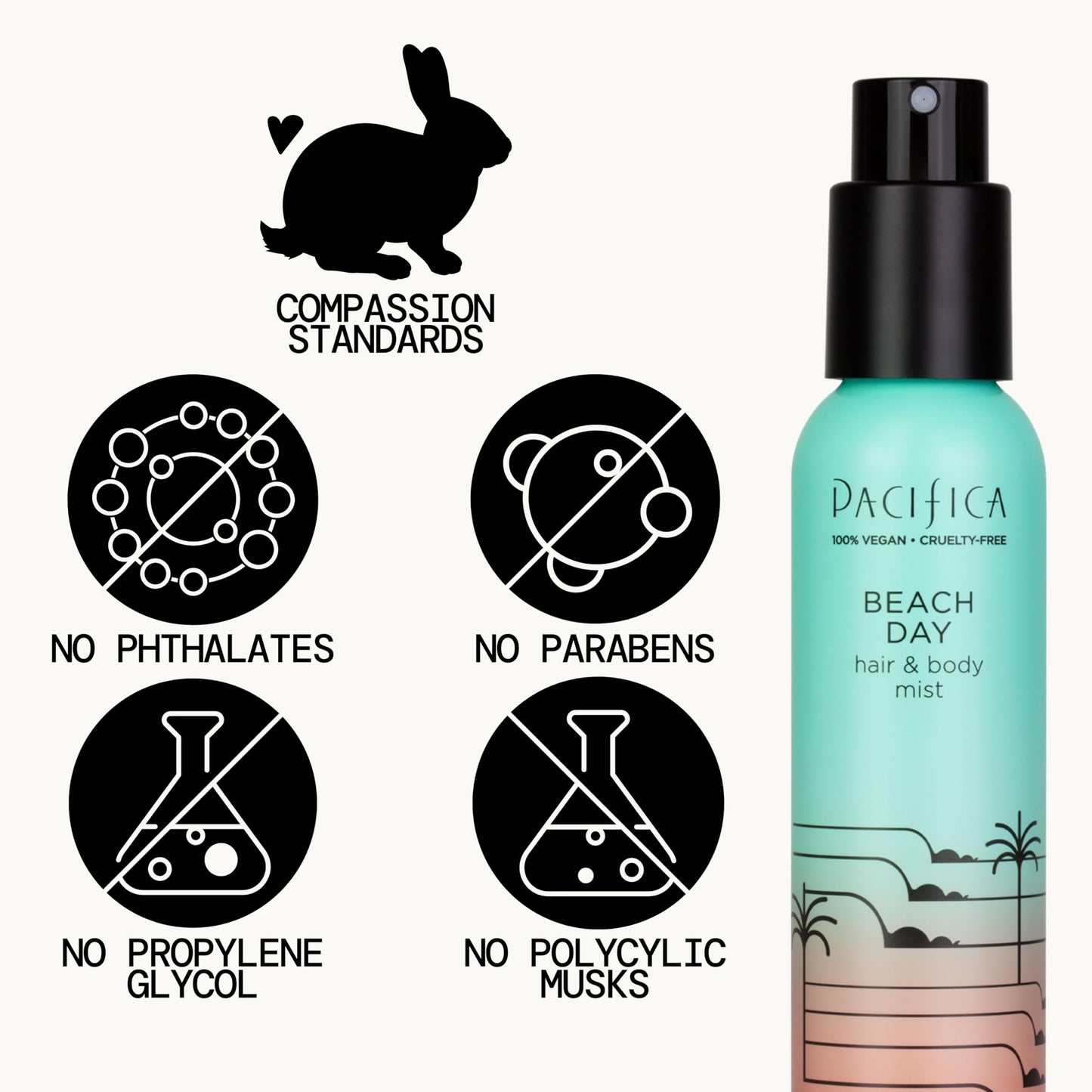 Pacifica Beach Day Hair Mist Perfume & Full Body Spray for Women - Body Mist Fragrance w/Bergamot, Orange Flower, Sandalwood, Amber, Musk & Suede Beauty & Personal Care Pacifica