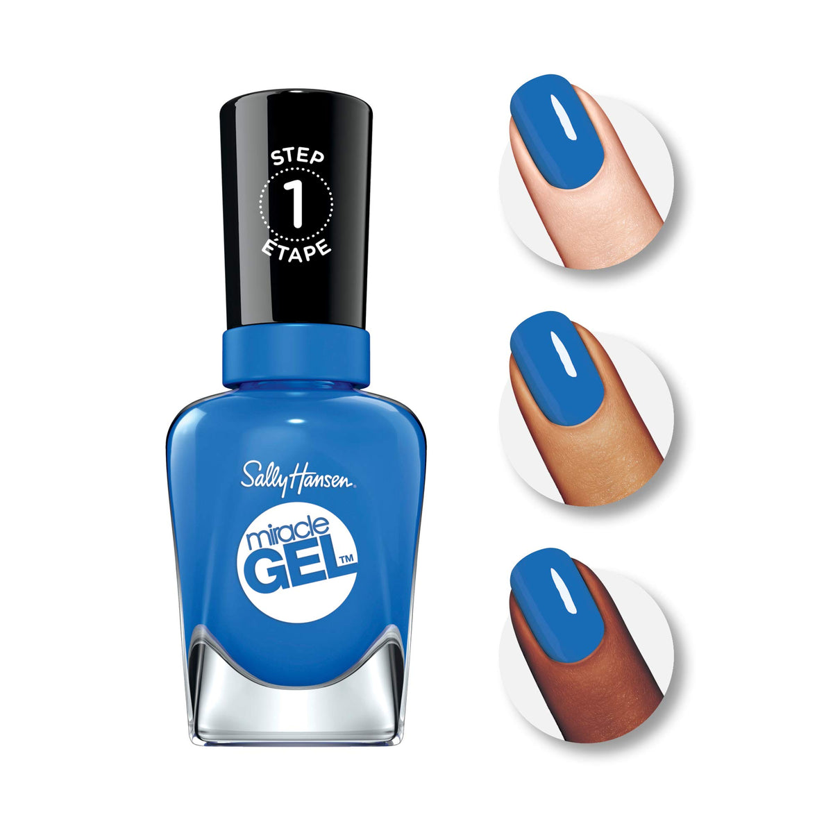 Sally Hansen Miracle Gel Nail Polish, Shade Byte Blue 629 (Packaging May Vary)