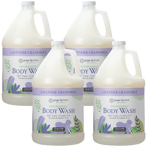 Ginger Lily Farms Botanicals Nourishing Body Wash, 100% Vegan & Cruelty-Free, Lavender Chamomile Scent, 1 Gallon (Pack of 4) Beauty & Personal Care Ginger Lily Farms
